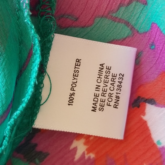 ModCloth Green Purple Semi Sheer Blouse - Picture 7 of 7